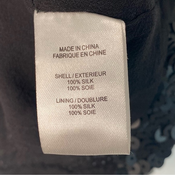 Theory Ondrea Black Sequins Over Silk Tank Top (P1) - Picture 9 of 12